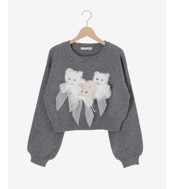  「オメカシにゃんずリボンニット」|ニット・セーター|