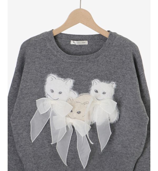  「オメカシにゃんずリボンニット」|ニット・セーター|