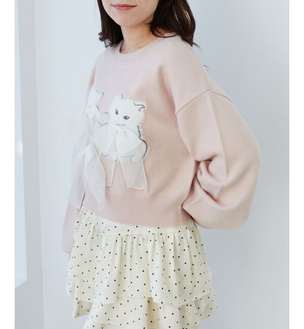  「オメカシにゃんずリボンニット」|ニット・セーター|