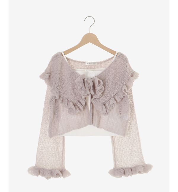  「キャミセットビッグカラーフリルカーデ」|カーディガン|