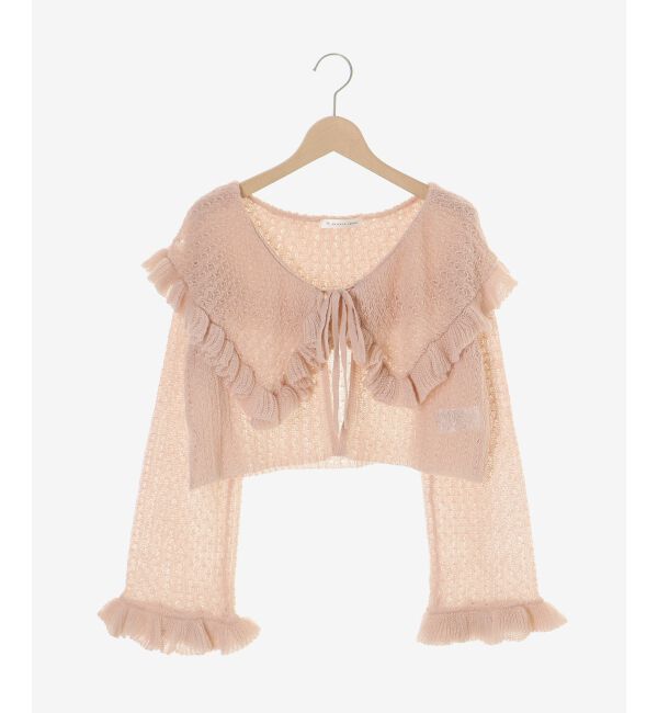  「キャミセットビッグカラーフリルカーデ」|カーディガン|