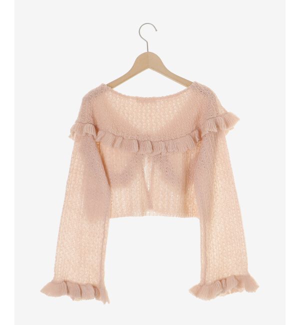  「キャミセットビッグカラーフリルカーデ」|カーディガン|