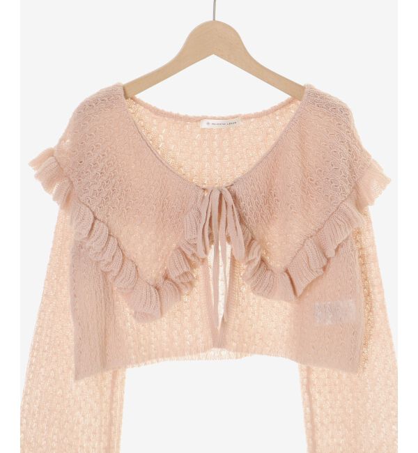  「キャミセットビッグカラーフリルカーデ」|カーディガン|