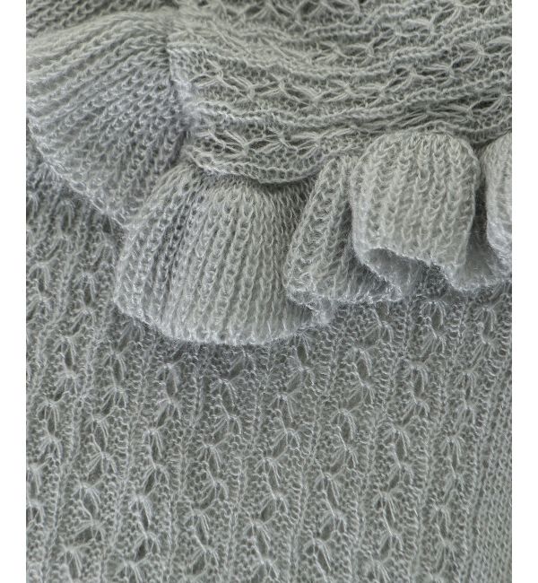  「キャミセットビッグカラーフリルカーデ」|カーディガン|