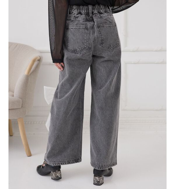  「リボンブローチセットキラキラデニム」|デニム|