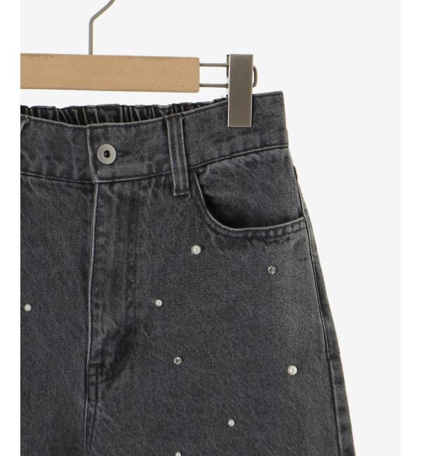  「リボンブローチセットキラキラデニム」|デニム|