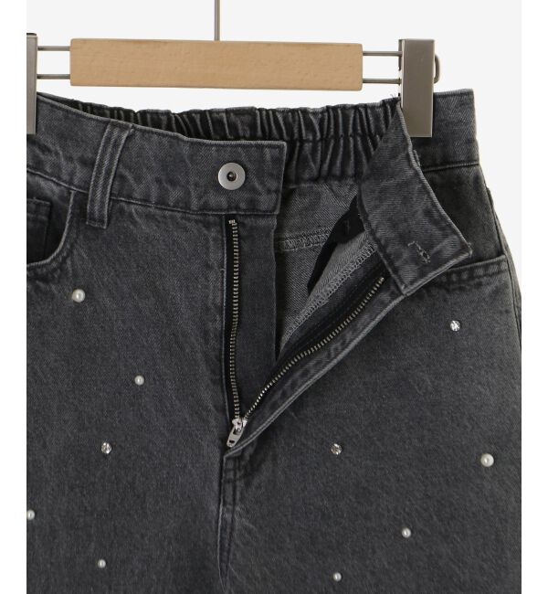  「リボンブローチセットキラキラデニム」|デニム|