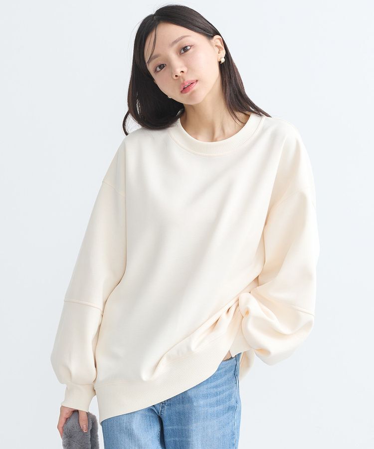 earth music&ecology「ダンボールニットバックZIPチュニック」|チュニック|Ivory