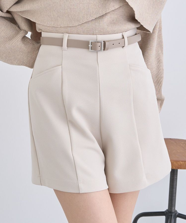 earth music&ecology「ベルト付きショートパンツ」|その他|Light beige