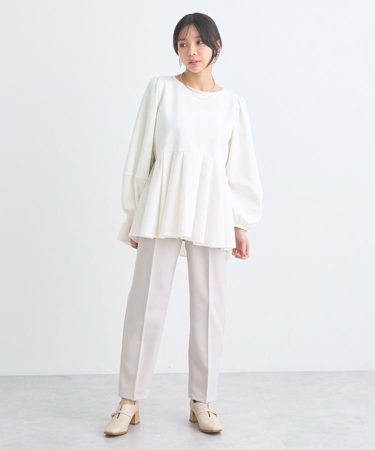 earth music&ecology「異素材ドッキングペプラムプルオーバー」|Tシャツ・カットソー|