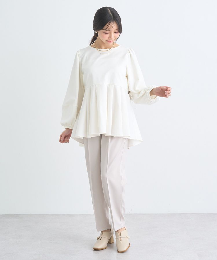 earth music&ecology「異素材ドッキングペプラムプルオーバー」|Tシャツ・カットソー|