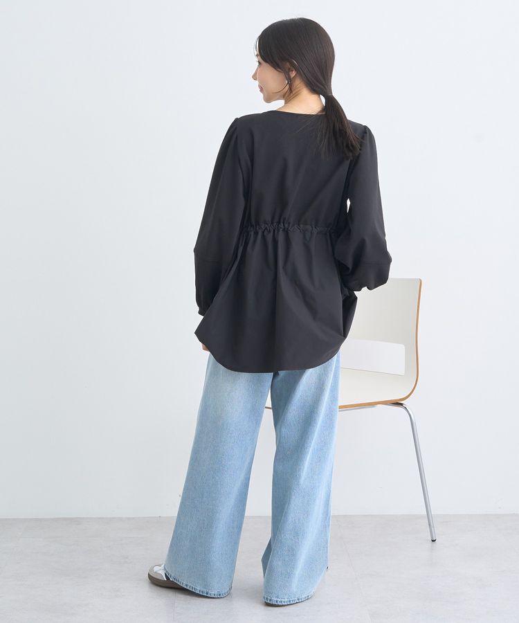 earth music&ecology「異素材ドッキングペプラムプルオーバー」|Tシャツ・カットソー|