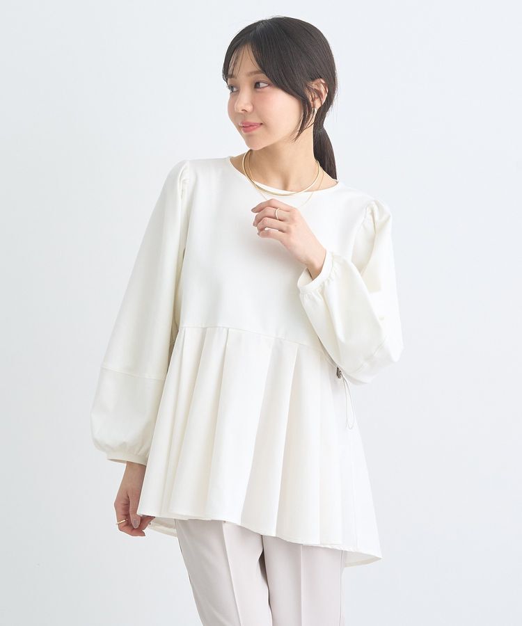 earth music&ecology「異素材ドッキングペプラムプルオーバー」|Tシャツ・カットソー|