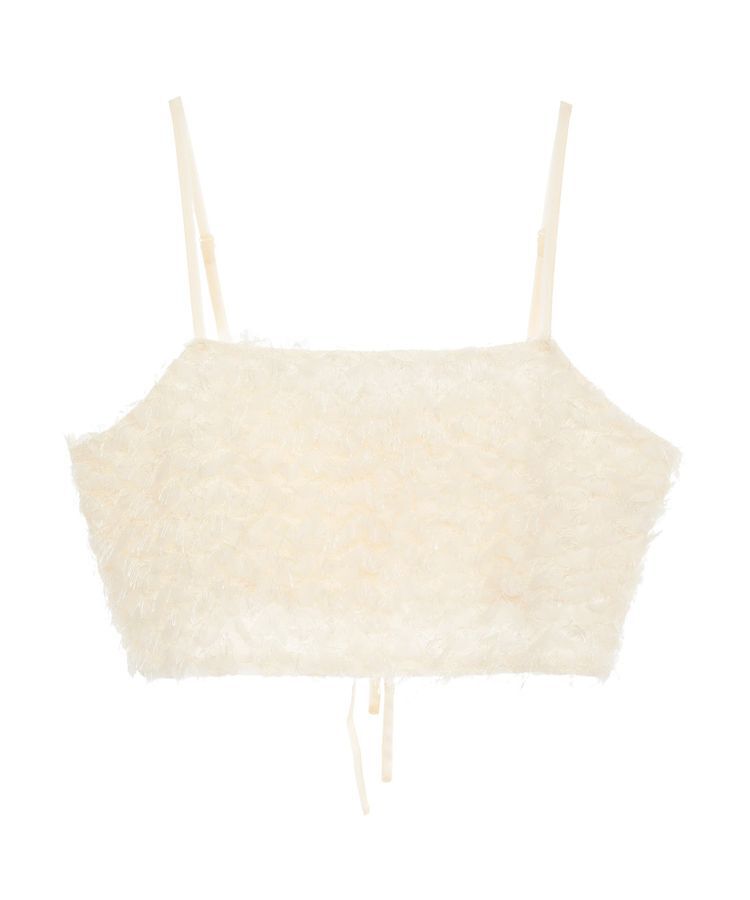 earth music&ecology「フリンジミックスチュールビスチェ」|ベスト・ジレ|Ivory