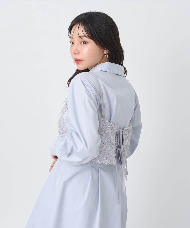 earth music&ecology「フリンジミックスチュールビスチェ」|ベスト・ジレ|