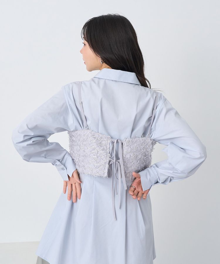 earth music&ecology「フリンジミックスチュールビスチェ」|ベスト・ジレ|