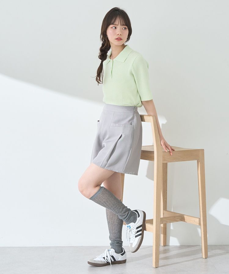 earth music&ecology「半袖ポロニットプルオーバー」|ニット・セーター|