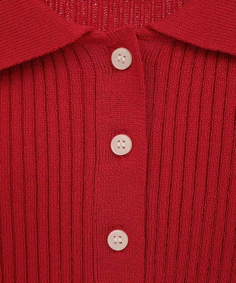 earth music&ecology「半袖ポロニットプルオーバー」|ニット・セーター|