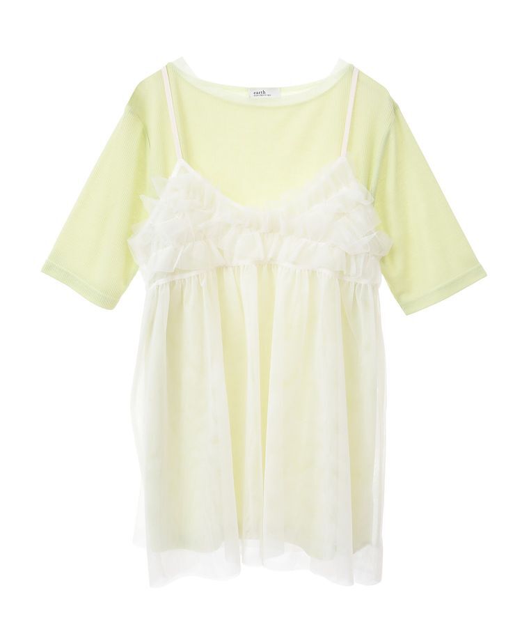 earth music&ecology「SET2点チュールビスチェ＋シアープルオーバー」|Tシャツ・カットソー|