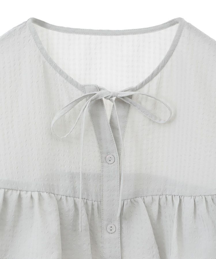 earth music&ecology「フリル切替えショートブラウス」|シャツ・ブラウス|