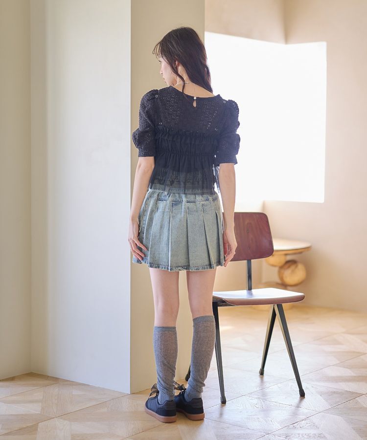 earth music&ecology「SET2点フラワープルオーバー＋チュールビスチェ」|Tシャツ・カットソー|