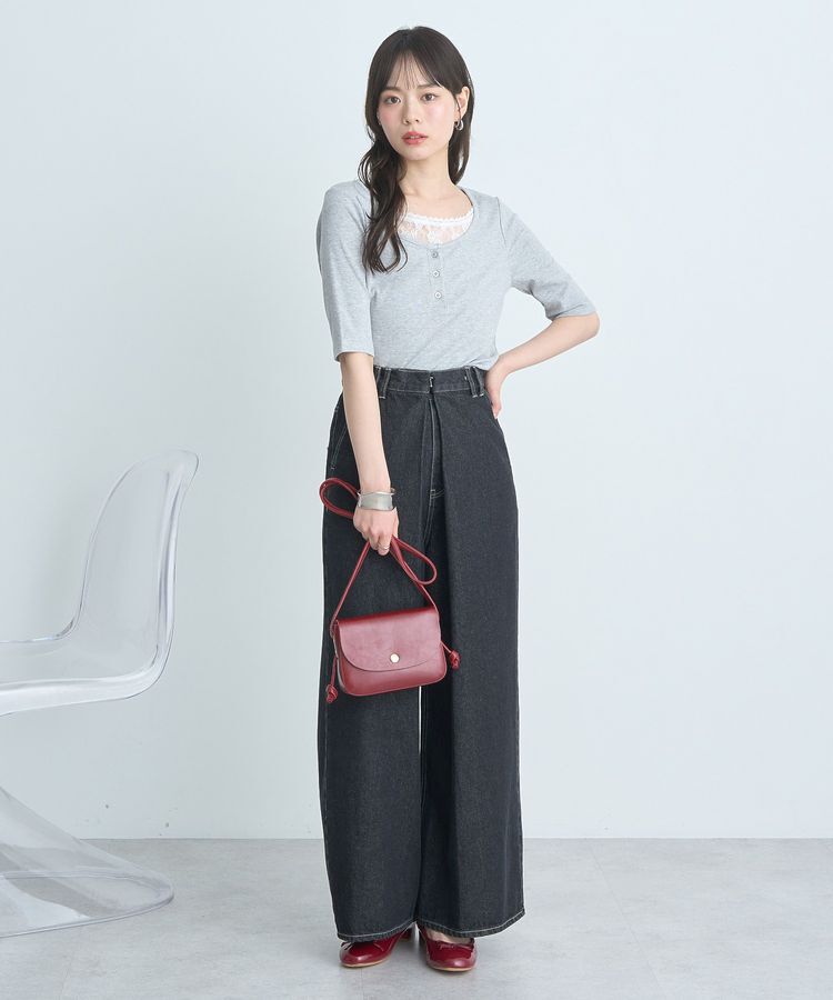 earth music&ecology「フロントタックデニムパンツ」|デニム|