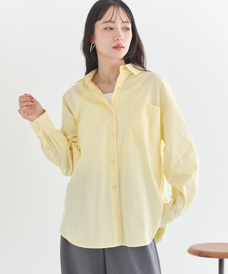 earth music&ecology「バックツイストオーバーシャツ」|シャツ・ブラウス|Light yellow