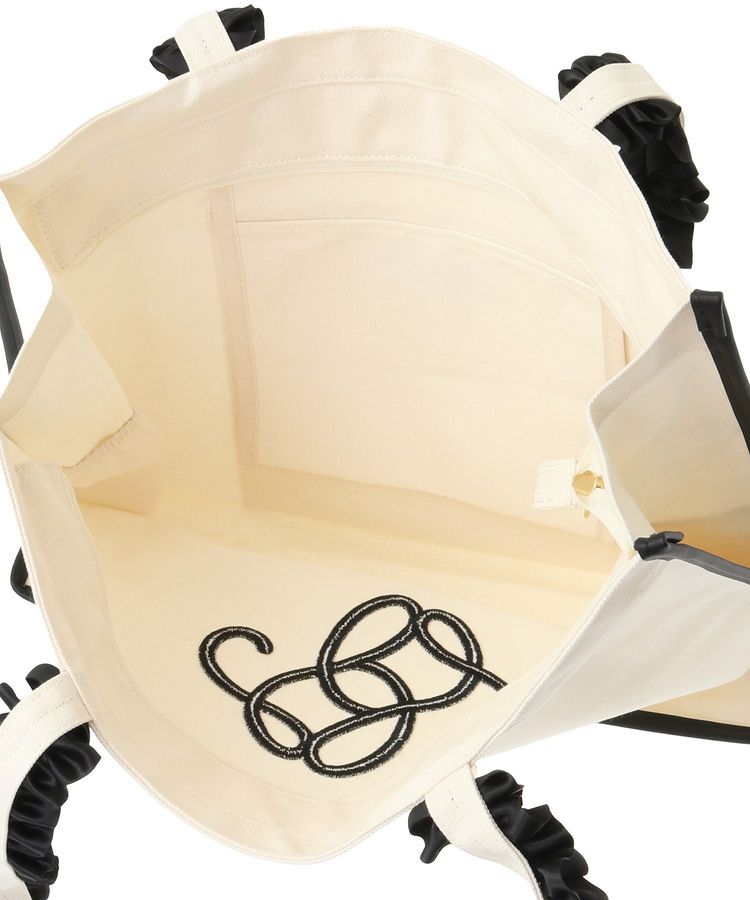 Maison de FLEUR「フリルハンドル帆布キャリーオンバッグ」|トートバッグ|