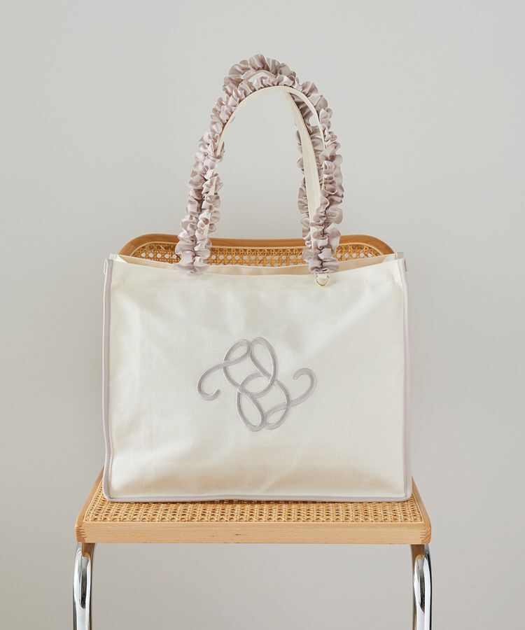 Maison de FLEUR「フリルハンドル帆布キャリーオンバッグ」|トートバッグ|
