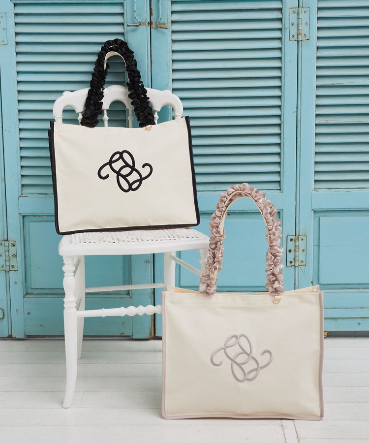 Maison de FLEUR「フリルハンドル帆布キャリーオンバッグ」|トートバッグ|