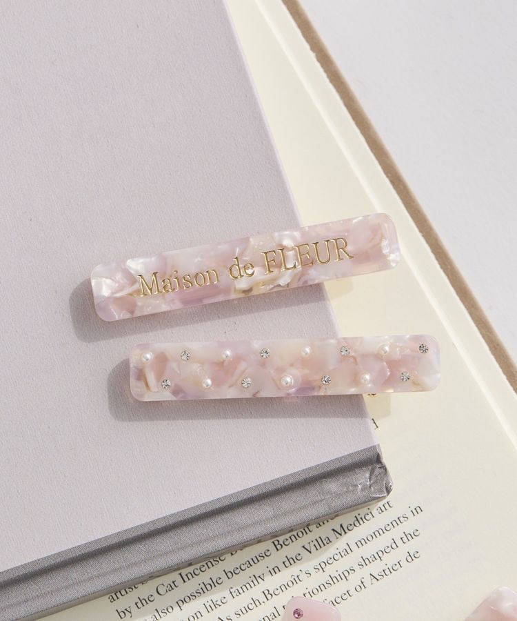 Maison de FLEUR「2セットアセチロゴクリップ」|その他|アイボリー