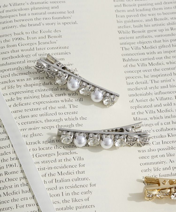 Maison de FLEUR「2セットメタルリボンクリップ」|その他|シルバー