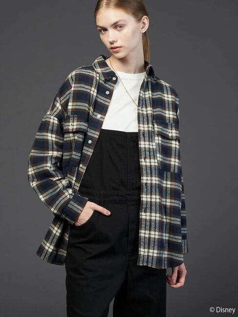  「バックプリントチェックシャツ/Mickey」|シャツ・ブラウス|