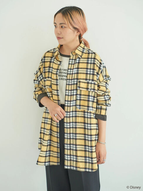  「バックプリントチェックシャツ/Mickey」|シャツ・ブラウス|