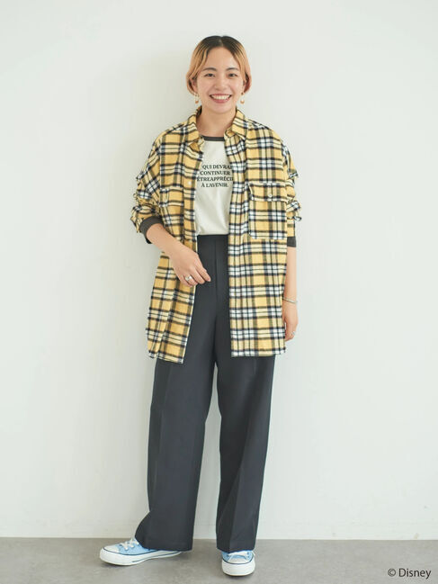  「バックプリントチェックシャツ/Mickey」|シャツ・ブラウス|