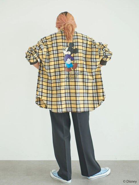  「バックプリントチェックシャツ/Mickey」|シャツ・ブラウス|
