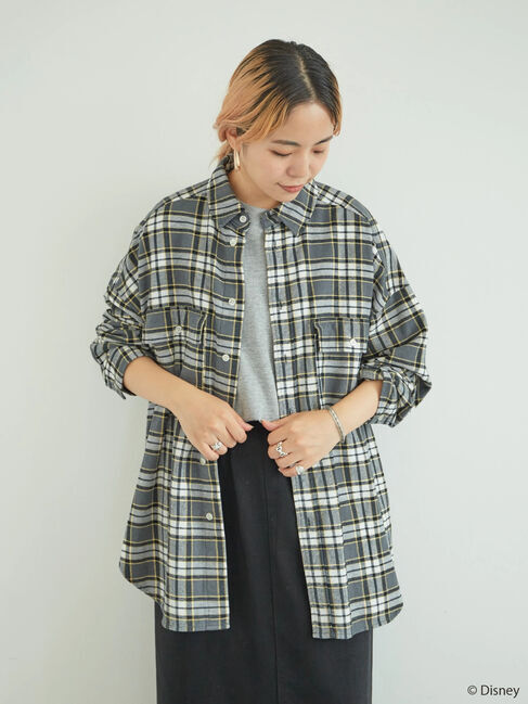  「バックプリントチェックシャツ/Mickey」|シャツ・ブラウス|