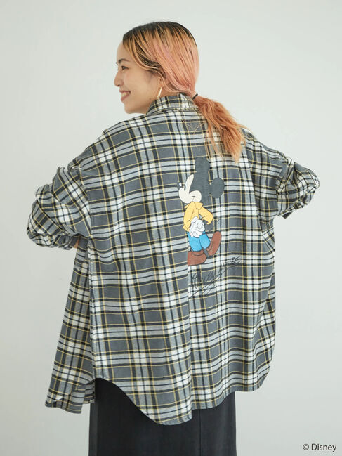  「バックプリントチェックシャツ/Mickey」|シャツ・ブラウス|