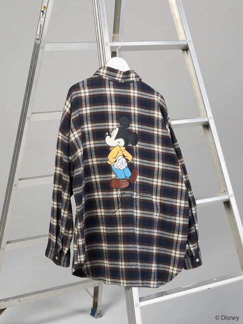  「バックプリントチェックシャツ/Mickey」|シャツ・ブラウス|
