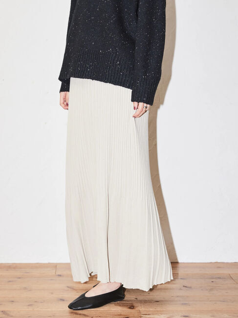  「ニットプリーツスカート」|スカート|アイボリー