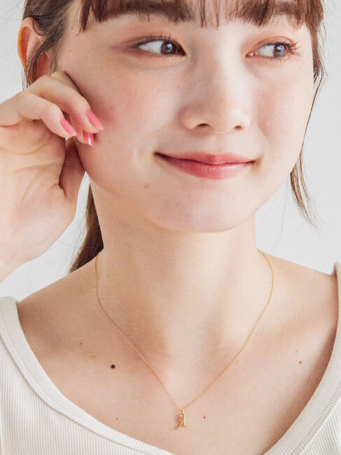  「イニシャルショートネックレス」|ネックレス|A