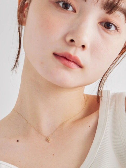  「イニシャルショートネックレス」|ネックレス|Y