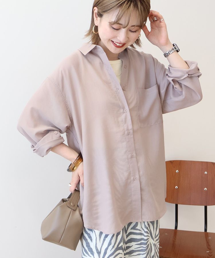 AMERICAN HOLIC「シアーボイルオーバーシルエットシャツ」|シャツ・ブラウス|Beige