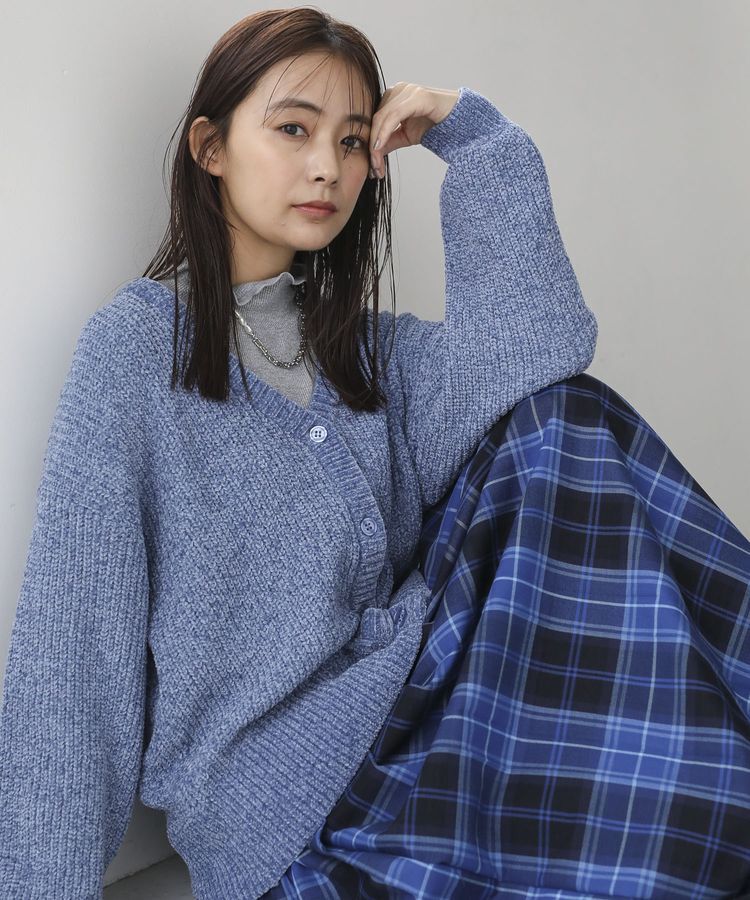 Green Parks「ベロアモールVネックカーディガン」|カーディガン|