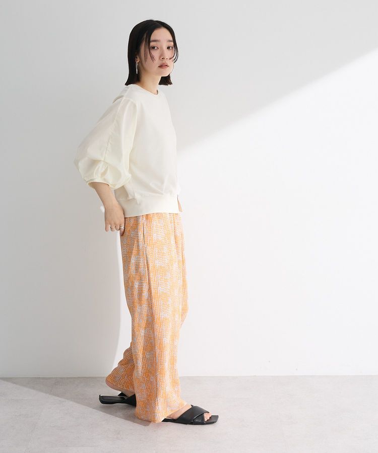 Green Parks「2WAY7分袖タック裾ZIPプルオーバー」|Tシャツ・カットソー|