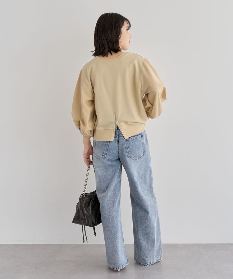 Green Parks「2WAY7分袖タック裾ZIPプルオーバー」|Tシャツ・カットソー|