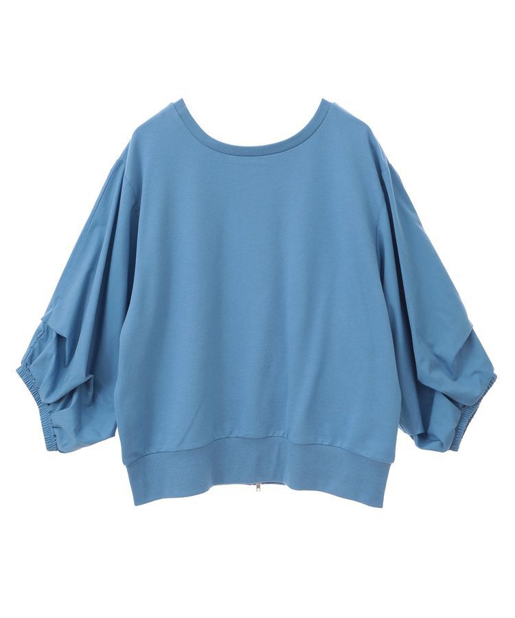 Green Parks「2WAY7分袖タック裾ZIPプルオーバー」|Tシャツ・カットソー|