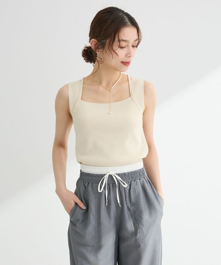 Green Parks「2WAYニットタンクトップ」|インナー|Ecru