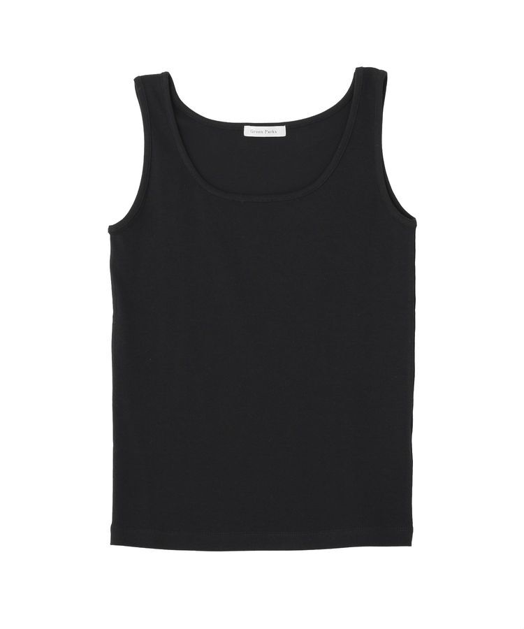 Green Parks「機能付テレコリブタンクトップ」|キャミソール|Black