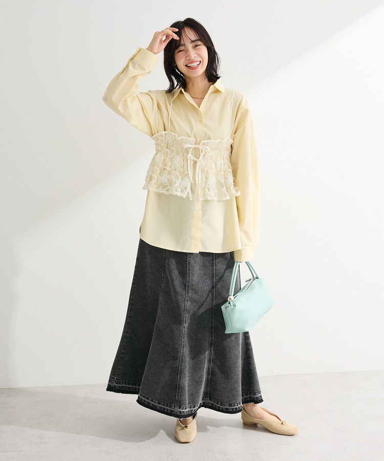 Green Parks「SET2点シャツ+レースビスチェ」|シャツ・ブラウス|